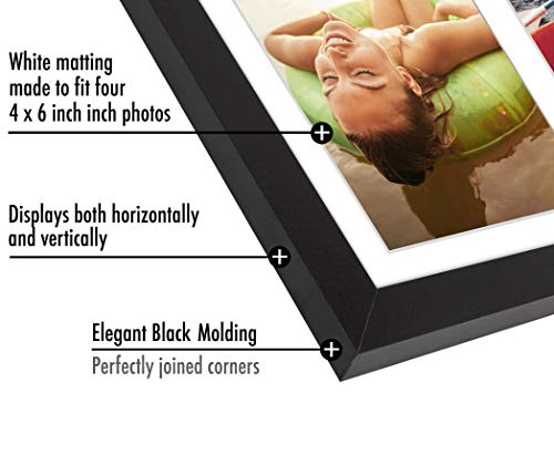 Americanflat 4x6 Collage Picture Frame with Shatter-Resistant Glass - Fits Four 4x6 Photos or Use as One 8x20 Picture Fram...