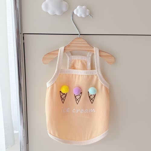 Spring & Summer Pet Clothes Tank Top - Ice Cream Pattern Breathable Tank top for Dogs & Cats, Cool Sleeveless Shirt for Te...
