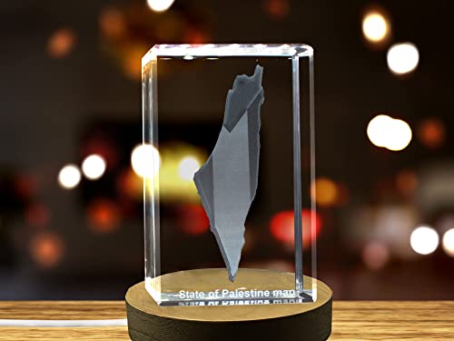 State of Palestine 3D Engraved Crystal 3D Engraved Crystal Keepsake/Gift/Decor/Collectible/Souvenir (Small)