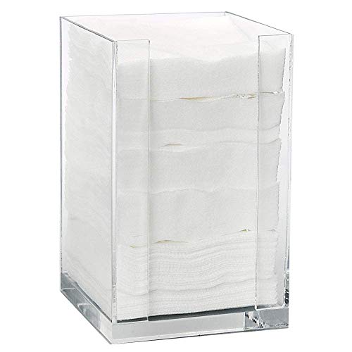 ForPro Square Pad Dispenser - Clear, Acrylic, Open Sides and Top Dispenser - Fits 4” x 4” Cotton Pads - 7” H x 4.25” W x ...