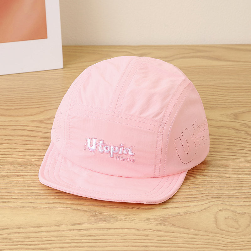 Single-color Children's English Alphabet Embroidered Adjustable Waterproof Lightweight Simple Casual Brimless Baseball Cap For Outdoor Travel
