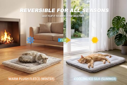 Dog Cooling Mat, Self Warming Cat Bed, Reversible Warm & Cooling Cat Bed, Winter Warm Cat Pad & Summer Cooling Cat Mat for...