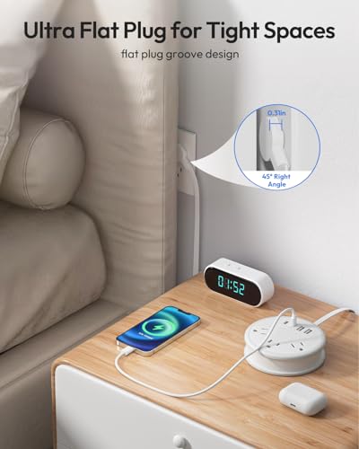 NTONPOWER Travel Power Strip, Travel Essentials, Cruise Essentials 3 Outlets 4 USB Ports(2 USB C), 4FT Wrapped Around Exte...