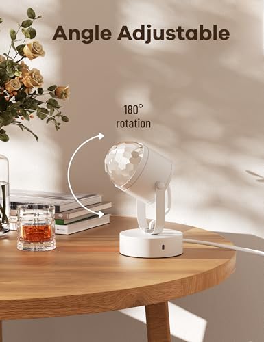 Joyzy Plug in Dynamic Ocean Wave Table Lamp Water Ripple Night Light Projector for Room Christmas Party Decoration Lightin...