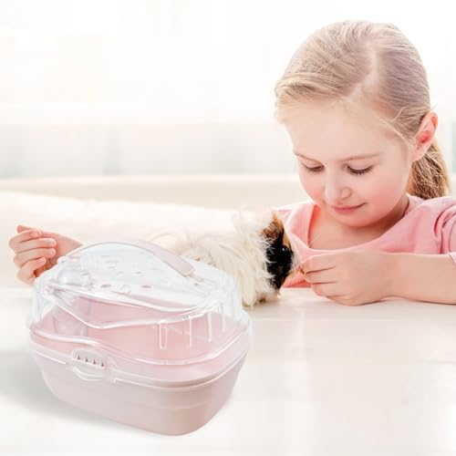 MUYG Hamster Carrier Cage with Water Bottle,Portable Hamsters Travel Cage Plastic Guinea Pig Carrying Cases Small Animal C...