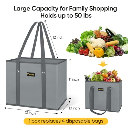 BALEINE 3Pk Reusable Grocery Bags, Foldable Shopping Bags for Groceries with Reinforced Bottom & Handles (Blossom Season)