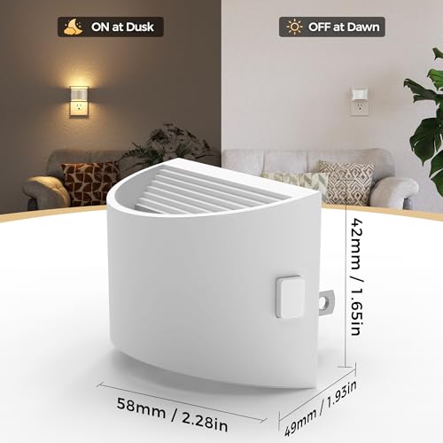 DORESshop LED Night Light[2 Pack], Night Lights Plug into Wall, 3 Level Brightness Adjustable Plug in Night Light, Dusk to...