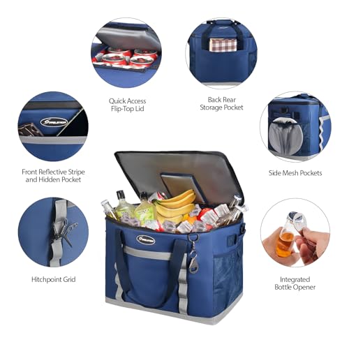 Maelstrom Collapsible Soft Cooler Bag,35/55/75 Cans Beach Cooler with Flip Top Lid, Ice Chest, Leakproof & Portable for Be...