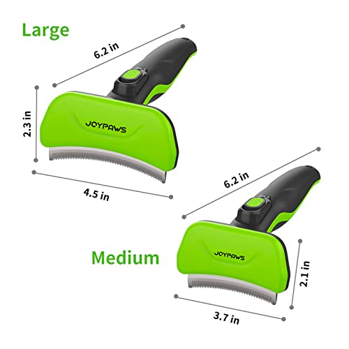 JOYPAWS Pet Grooming Brush for Dogs and Cats, Green, Effectively Reduces Shedding by Up to 95%, Self-Cleaning, Long or Sho...