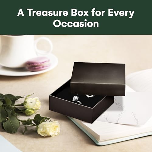 Dawhud Direct Small Jewelry Box - 6-Pack Cardboard Small Gift Boxes with Lids and Black Cushion - Ideal for Earrings, Brac...