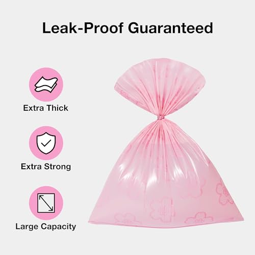 VETRESKA Dog Poop Bag Dispenser with Cherry Blossom Scented Poop Bags, Leak Proof and Extra Thick Pet Waste Bags, 1 Poop B...