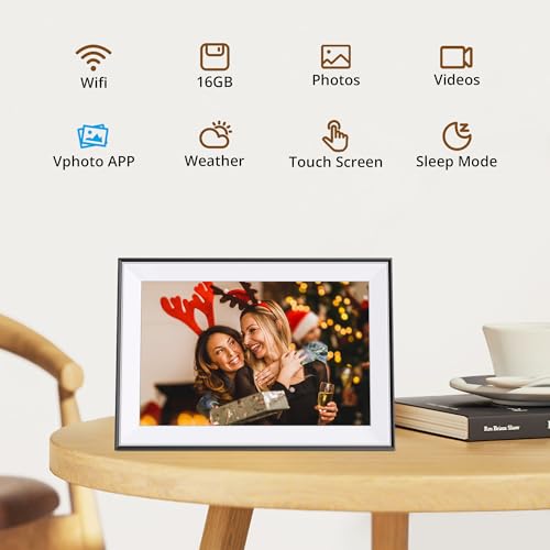 Dragon Touch 10.1'' WIFI Digital Picture Frame - 1280*800 HD IPS Touch Screen Digital Photo Frame Display, Auto-Rotate, Sh...
