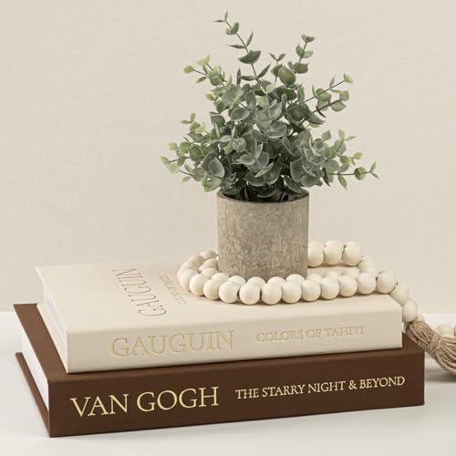 Fveuc Decorative Books for Home Decor - Stackable Faux Book Box for Coffee Table Styling & Hidden Storage - Neutral Linen ...