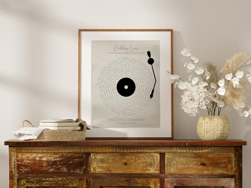 DREAM BIG PRINTABLES Customizable Couples Song Lyrics Art Print | Personalized Wall Art with Your Favorite Song | Names an...