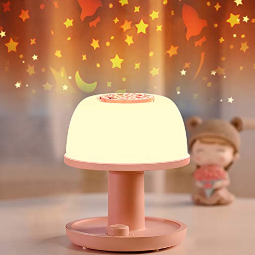 LICKLIP Toddler Night Light Lamp, Dimmable LED Bedside Lamp with Star Projector, Kids Lights Timer Design & Color Changin...