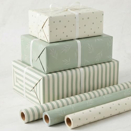 ZICOTO Beautiful Gift Wrapping Paper Rolls for All Occasions - Set of 3 Quality Rolls For Wedding, Birthday, Baby Shower &...