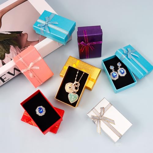 WATMTIN 12 Pcs Small Jewelry Gift Boxes, 3.1 x 1.9 x 1 Inch Small Empty Gift Boxes Set for Earrings Rings Necklaces, Jewel...