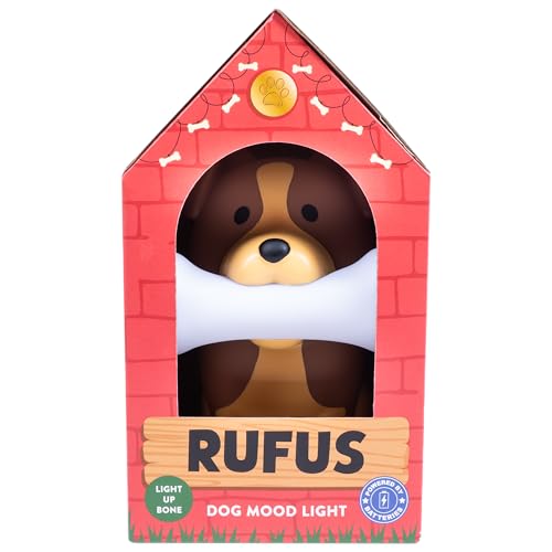 Fizz Creations Rufus The Dog Mood Light. Kawaii Nursery Decor. Soft Glow Night Light. Dog Lover Gift. Battery Operated. Cu...