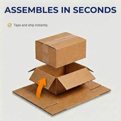 BOX USA Shipping Boxes Small 10"L x 10"W x 10"H 25-Pack, Cardboard Box for Shipping, Moving, Mailing, Packing, Packaging a...