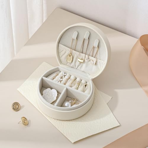 CASEGRACE Small Travel Jewelry Case, Portable Jewelry Organizer Box for Necklace Rings Earrings, Travel Essentials Jewelry...
