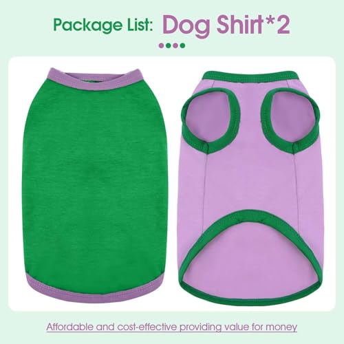 ROZKITCH Dog Shirts Clothes-2 Pack Dog Cool Sleeveless Vest, Soft Stretchy Breathable Cotton Summer Pet T Shirt Apparel fo...