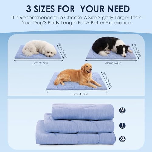 Dog Cooling Mat, Portable & Durable Cooling Mat for Dogs, Physical Heat Absorption, Anti-Slip Cooling Bed for Large Dogs 6...