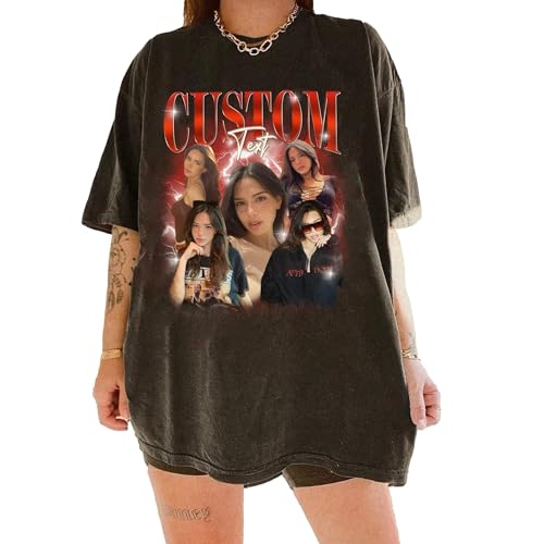 NAZENTI Custom Bootleg Rap Tee, Custom T-Shirts with Picture, Retro Custom Bootleg, Valentine's Gifts for Him Her