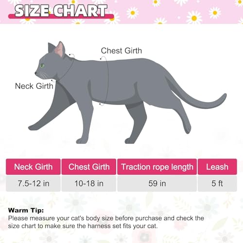 KOOLTAIL Cat Harness and Leash Set Escape Proof with Airtag Holder Collars (3 in 1), Comfortable Lightweight Adjustable Ki...
