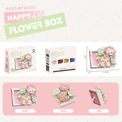 Flower Building Blocks Jewelry Box Can be pushed and pulled to open Flower Centerpiece Building Blocks，Proposal Ring Box，V...