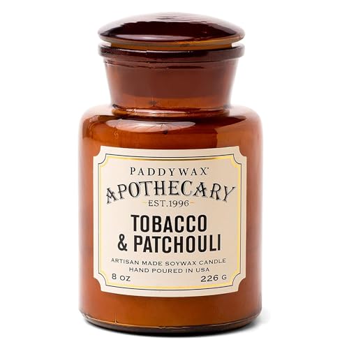Paddywax Artisan Apothecary Scented Candle with Lid in Reusable Glass Jar, Clean-Burn Soy Candle with Approx. 54 Hour Burn...