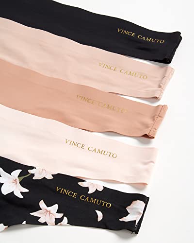 Vince Camuto Women's Thong Underwear - 5 Pack/10 Pack Ultra Soft & Sexy Lingerie - Breathable Panties for Women, Size X-La...