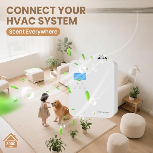 URPOWER 300ml Waterless Nebulizing Scent Diffuser Up to 3000 Sq Ft, Smart APP Control HVAC/Wall Cold-Air Aromatherapy Mach...