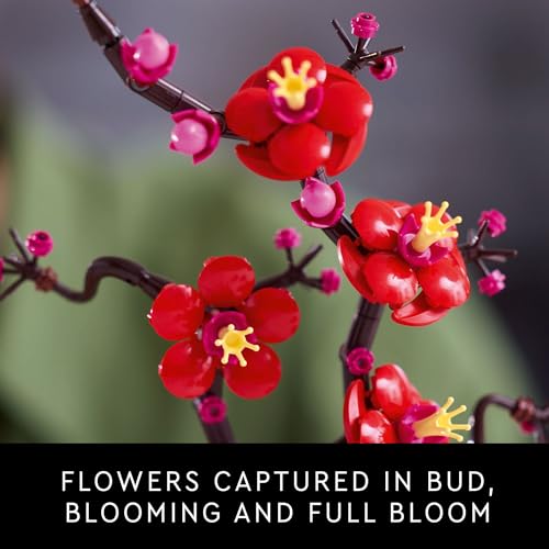 LEGO Botanicals Plum Blossom Building Sets for Adults - Artificial Flower for Dinner Table Centerpiece, Living Room Home D...