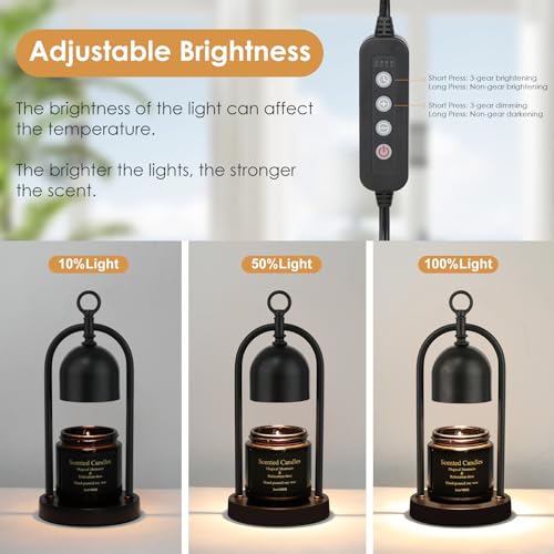Candle Warmer Lamp with Timer, Electric Dimmable Candle Light Warmer, Wax Melt Warmer for Jar Candles, House Warming for W...