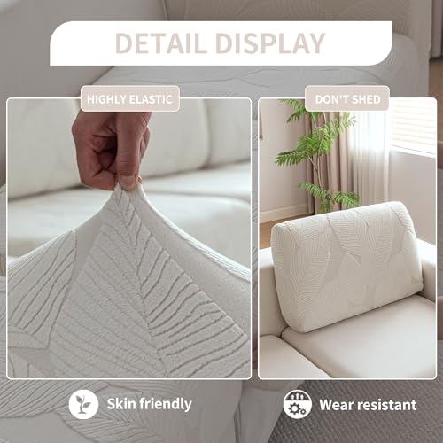 QIANMEW Couch Covers for Sectional Sofa, Washable Stretch Soft Sofa Cushion Covers L Shape Sofa Slipcovers Anti Slip Furni...
