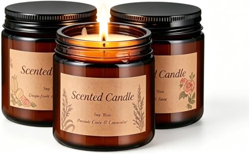 3 Pack Natural Soy Wax Candles | VOTTOUCC Aromatherapy Candles Gift Set | for SPA & Sleep Stress Relief Morning Energy | A...