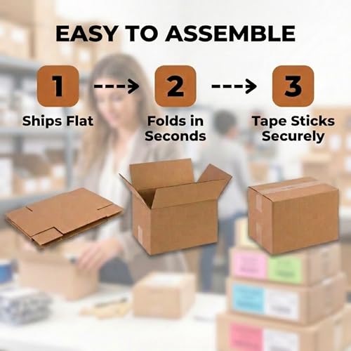 BOX USA Cube Shipping Boxes 12"L x 12"W x 12"H (25-Pack) - Corrugated Cardboard Box for Moving, Mailing, Packing, Packagin...