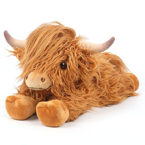 Highland Cow Stuffed Animals, Microwavable Stuffed Animals Heating Pad for Cramps, Pain Stress Relief, Heatable & Coolable...