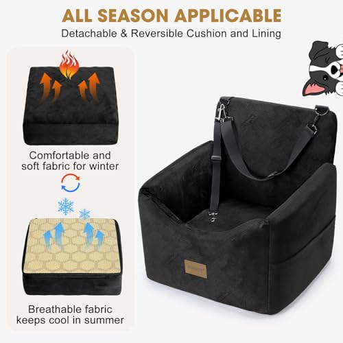 JOEJOY Dog Car Seats for Small Medium Dogs Under 35lbs, Dog Booster Seat with Detachable Washable Cover and Cushion, Memor...