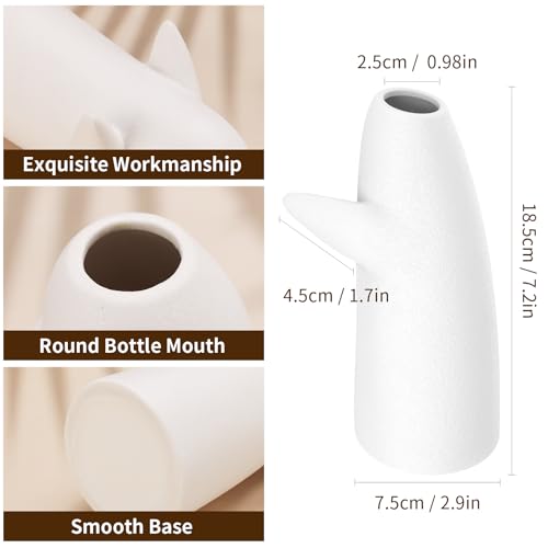 for Her – Embrace Ceramic Vase Set of 2, White Hugging Design Flower Vase, Minimalist Romantic Home Decor for Anniversary...