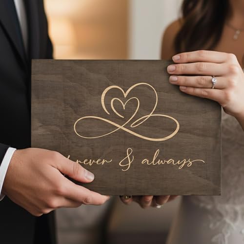 Rustic Wooden Memory Box – Medium Keepsake Storage Box with Double-Sided Engraving – “Forever & Always” Outside & “Every L...