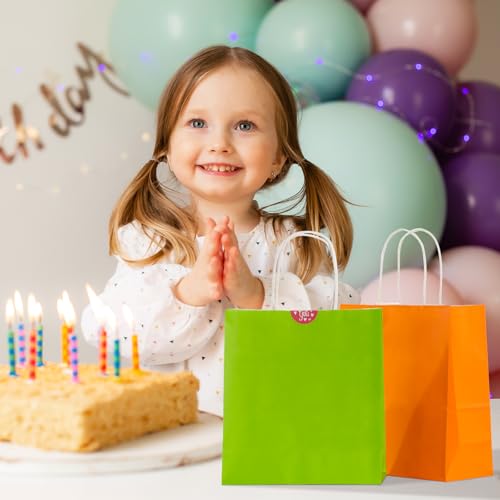 Parmedu Small Paper Gift Bags with Handles - 30 Pack 8.7"x3.5"x7.9" Colorful Party Favor Bags Bulk, Gift Bags for Christma...