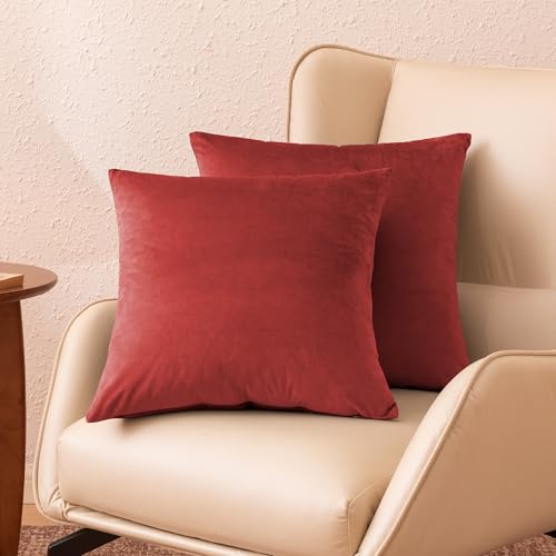 Amazon Basics Velvet Throw Pillow Covers, Soft Decorative Square Cushion Cases Modern Home Decor for Sofa, Couch, Bed, 18...