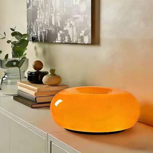 MIXL - Orange Donut Table Lamp,Dount Light Lamp Ambient Lighitng,Aesthetic Touch Table Lamps,Modern Cute Desk Lamps for Li...