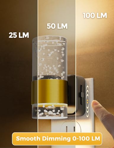 L LOHAS LED Night Light,Dimmable Night Lights Plug into Wall, 2 Pack Acrylic Nightlight with 0-100 LM Adjustable Brightnes...