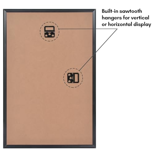 Americanflat 11x17 Picture Frame with Polished Front Cover - Set of 3 - Slide-In Photo Frame with Buildable Molding - Fusi...