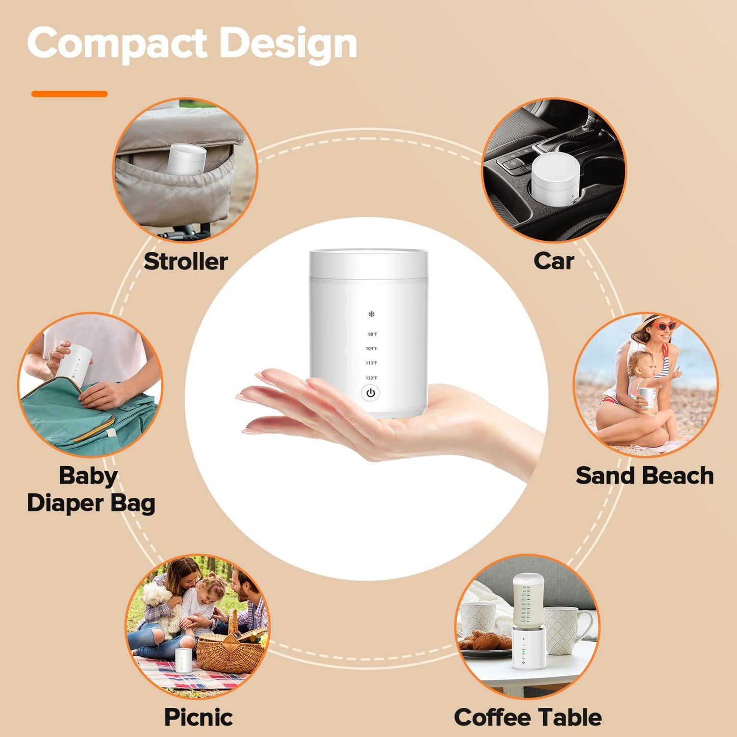 Electric Smart Milk Warmer Portable Multi-function Wireless