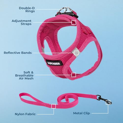 Voyager Step-in Pet Harness - All Weather Mesh, Adjustable Step in Harness for Cats and Dogs by Best Pet Supplies - 307S F...