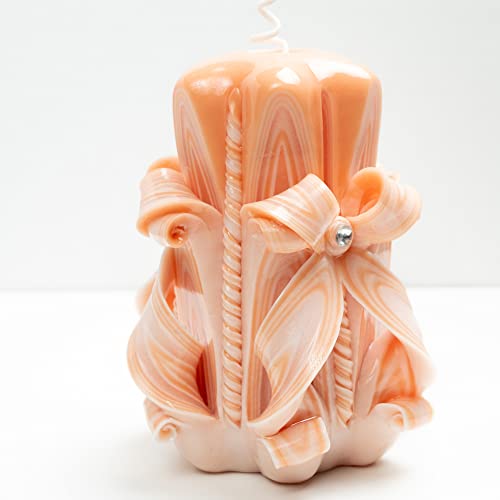 Carved Candle Artisan, Handcrafted Decorative Dipped, Home Decor, Fancy Unique Birthday Gift, New Year, Thanksgiving, Chri...