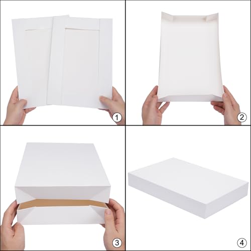 Moretoes 16pcs Gift Boxes with Lids for Presents, White Robe Boxes, for Wrapping Gifts, Valentine's Day, Holidays, Birthda...